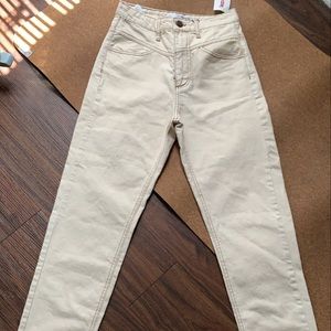 Beige mom jeans
